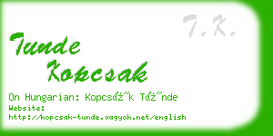 tunde kopcsak business card